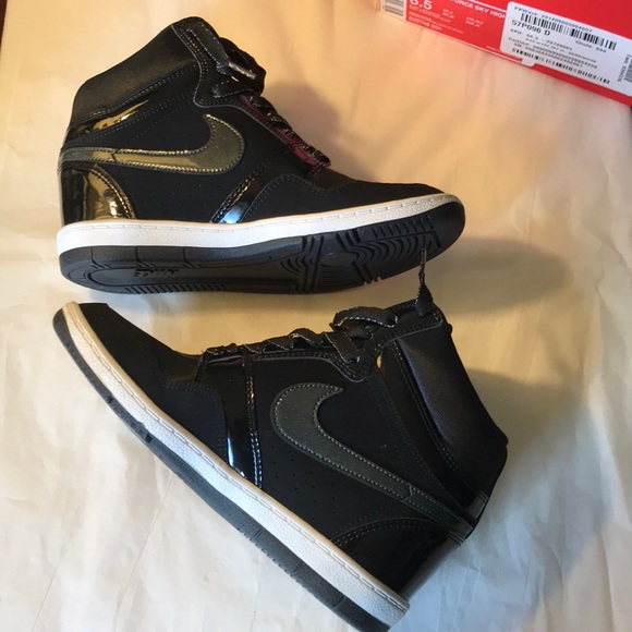 black nike wedge high tops